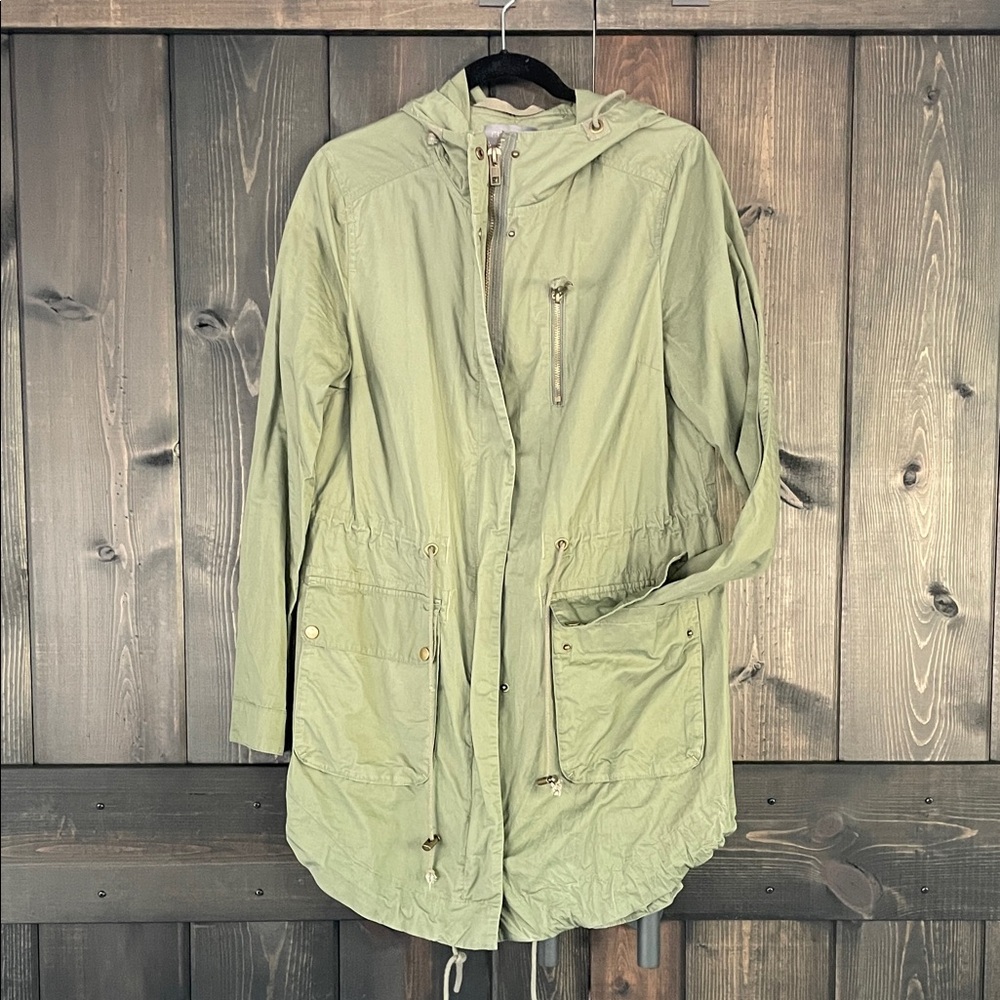 Cherish Sage Utility Jacket with Hood